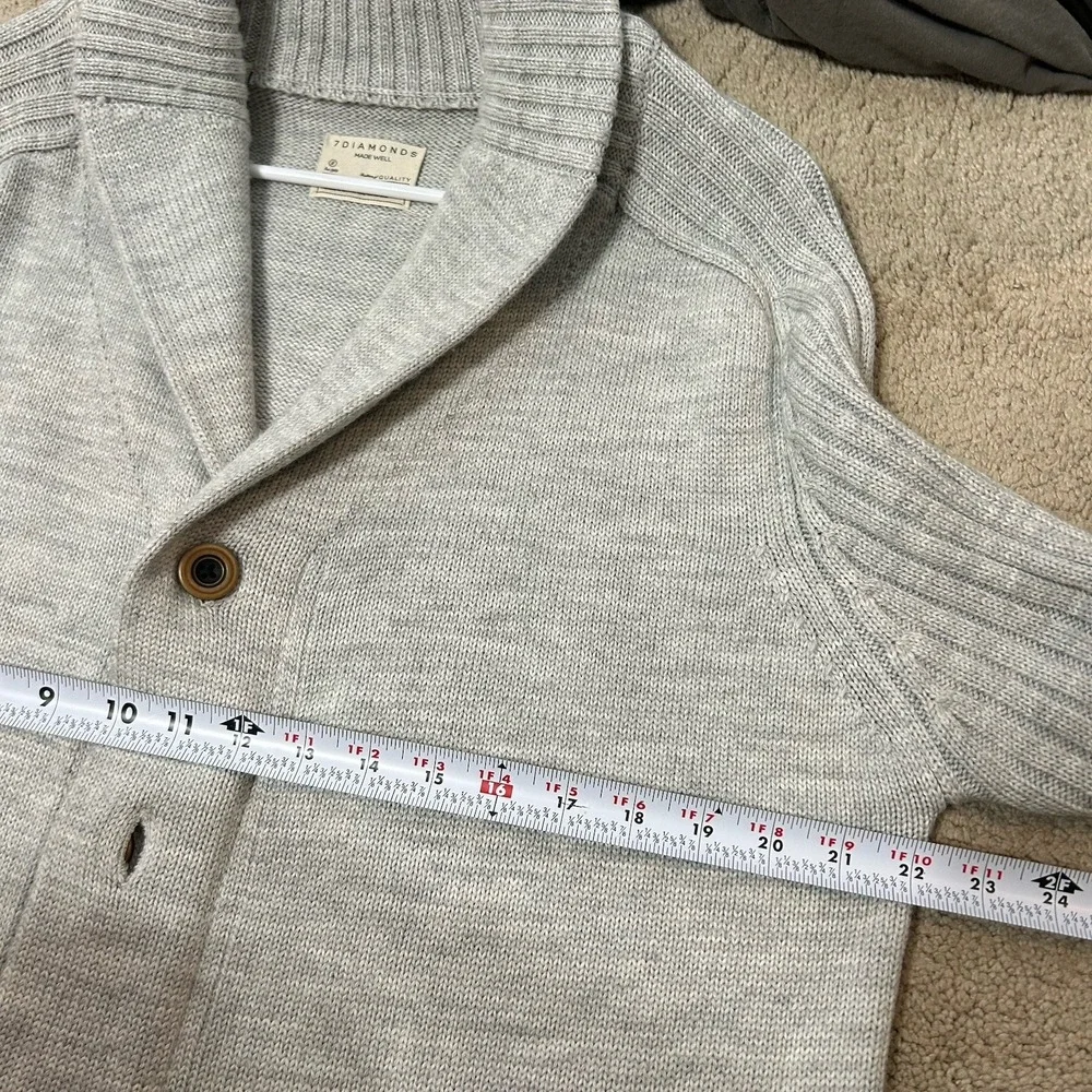 NWOT 7‎ Diamonds Men's Wool Blend Zip Up Button Combo Cardigan Preppy Heritage